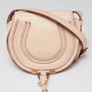 Chloe Pink Pebbled Leather Mini Marcie Bag